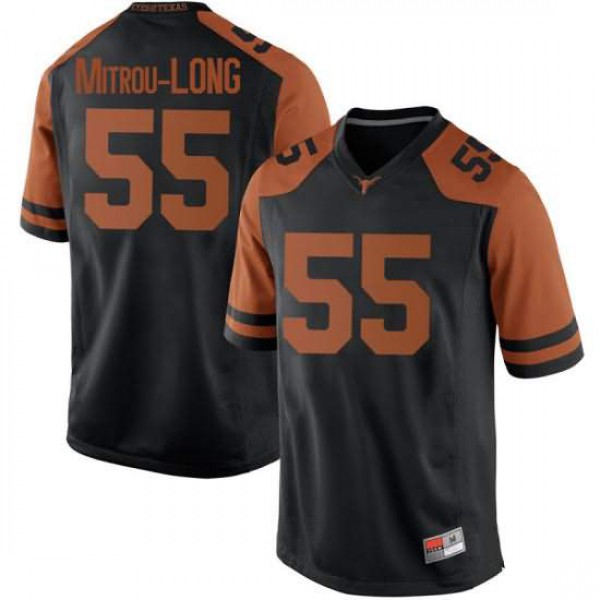 Mens Texas Longhorns #55 Elijah Mitrou-Long Replica University Jersey Black